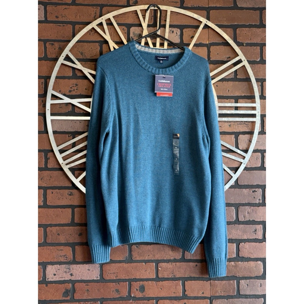 Men's Croft & Barrow Knit Crew Neck Long Sleeve Sweater Green Size M